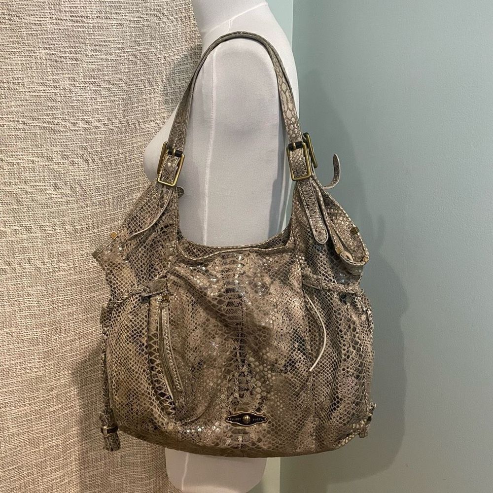 Elliot Lucca Sintra Snakeskin print embossed leather handbag - Picture 3 of 12